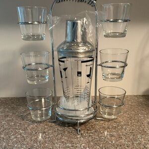 Glass Cocktail Shaker Set with Stand